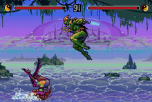 In-game screenshot showing characters Shadow (left) and Trident (right) Eternal Champions gameplay.png