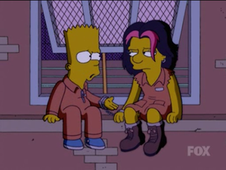 <span class="mw-page-title-main">The Wandering Juvie</span> 16th episode of the 15th season of The Simpsons