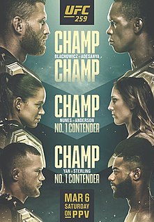 UFC 259 UFC mixed martial arts event in 2021