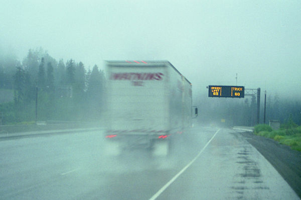 Variable speed limit sign along I-90