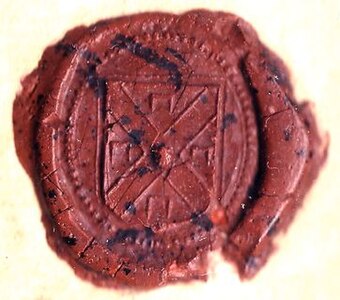 The personal seal of William Stoughton on the warrant for the execution of Bridget Bishop