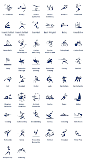 2020 Summer Olympic pictograms Symbols of each sport in Tokyo Olympics