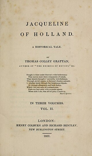 <i>Jacqueline of Holland</i> (novel) 1831 novel