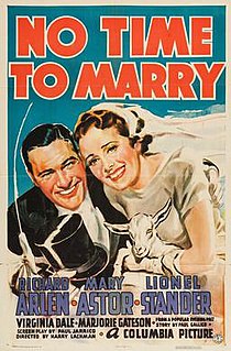 <i>No Time to Marry</i> 1938 film by Harry Lachman