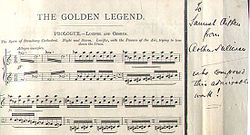 Page from a proof score of The Golden Legend signed by Sullivan, 1886 GoldenLegendPage1889.jpg