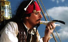 Michael Bolton as Jack Sparrow in the song's music video, broadcast as an SNL Digital Short. Jack Sparrow video.png