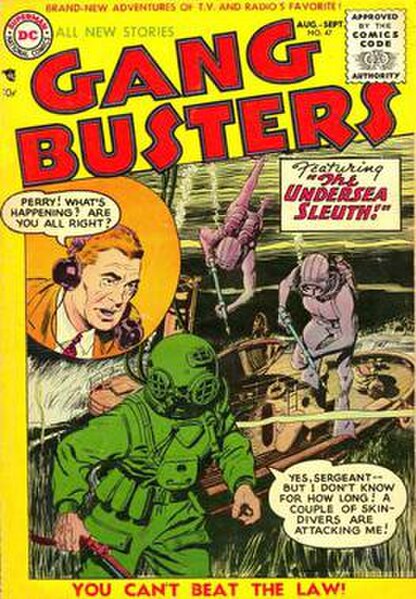 John Prentice cover for DC Comics' Gang Busters 47 (August–September 1955)