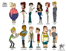 The original concept designs of the twelve characters' lineup in the early production stages. TDConcepts.png