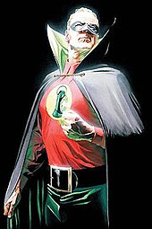 Alan Scott, being an aged superhero. Cover art of JSA #77 by Alex Ross. Alan scott-ross.jpg