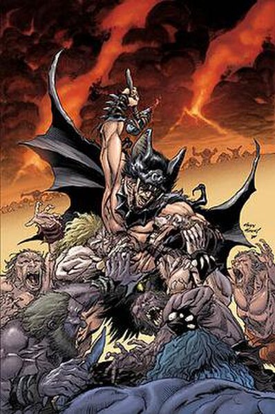 Bruce Wayne stranded in the Paleolithic Era on the cover of Batman: The Return of Bruce Wayne #1. Art by Andy Kubert.