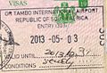 Entry stamp issued at O. R. Tambo International Airport in a Nigerian Passport for study purpose