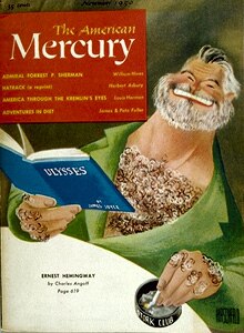 American Mercury with Al Hirschfeld's caricature of Ernest Hemingway, November 1950