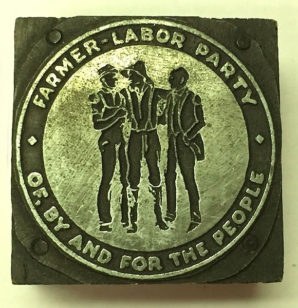 Ballot logo of the Farmer-Labor Party, c. 1924.