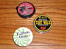 Tattoo specific salves have become widespread in recent years. Tattoo Salves.JPG