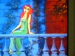 Juliet in the balcony scene of S4C's Shakespeare: The Animated Tales version of Romeo and Juliet. AnimatedBalcony.JPG
