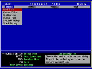 FastBack Backup program for personal computers