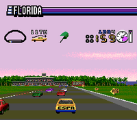 This is a race occurring at Daytona (Florida) International Speedway. ESPNSpeedWorldScreenshotGenesis.PNG