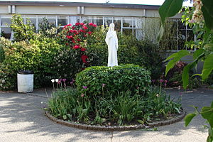 The sanctuary of Our Lady (Notre Dame) will be replaced by a grotto dedicated to the Sisters of Charity of Halifax, who founded the school, but no longer teach there. ND Our Lady sanctuary.JPG