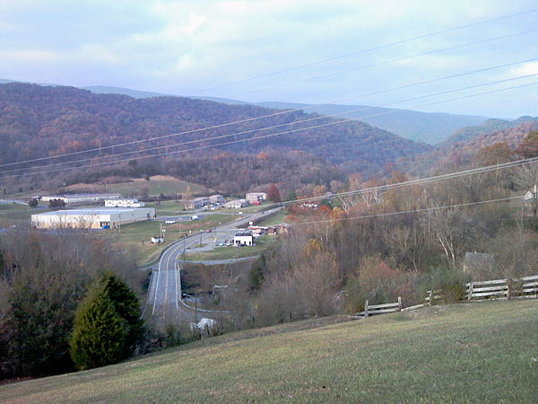 The View from Battle at Cedar Branch marker above Saltville.