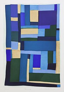 <i>Blues</i> (print) 2007 print by quilter Loretta Pettway Bennett located on the Eskenazi Health campus, near downtown Indianapolis, Indiana, and is part of the Eskenazi Health Art Collection