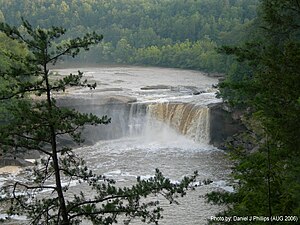 Cumberland Falls as viewed from Trail 9 Cumberland Falls from Trail9.JPG