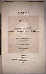 Thumbnail for Memoirs of the Life of Richard Brinsley Sheridan