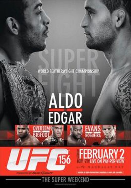The poster for UFC 156: Aldo vs. Edgar