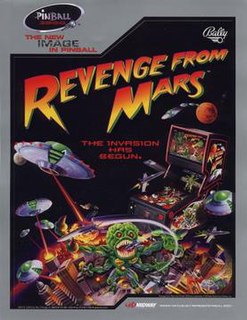 <i>Revenge from Mars</i> Pinball machine designed by George Gomez