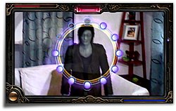 Gameplay from Spirit Camera. Here, the player is fighting a ghost in the real world. Spirit Camera The Cursed Memoir gameplay - Vanquish.jpg