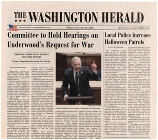 <i>The Washington Herald</i> (<i>House of Cards</i>) Fictional newspaper in the television series House of Cards