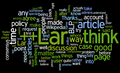 A word cloud of Lar's talk page