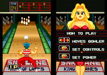 Gameplay screenshot. NEOGEO League Bowling.png