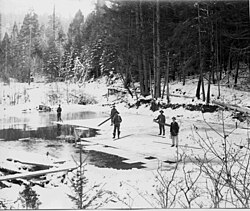 Ice Harvesting on Rock Creek near Blue Tent