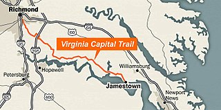 Virginia Capital Trail Bicycle and pedestrian trail from Jamestown to Richmond, Virginia