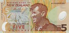 Hillary on the New Zealand five-dollar note