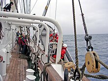 RIB tender of Prince William being winched aboard from a sortie on the North Sea PrinceWilliamRib.jpg