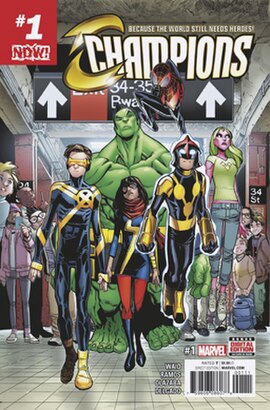Cover of Champions Vol. 2 #1 (October 2016) Art by Humberto Ramos