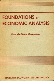 First edition (1947) FoundationsOfEconomicAnalysis.jpg