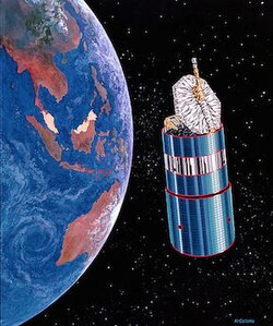 Image of MEASAT-1, Malaysia's first satellite orbiting over Malaysia