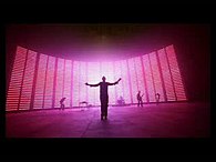 The music video has a two-story-high LED display in the background Speed Of Sound Video Pic.jpg