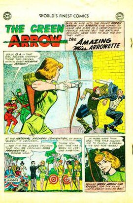 Bonnie King debuts as Miss Arrowette in World's Finest Comics #113.