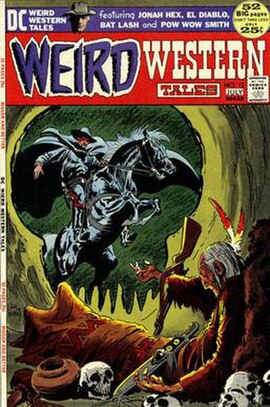Cover of Weird Western Tales #12 (June - July 1972), the first issue of the series under that title; art by Joe Kubert.