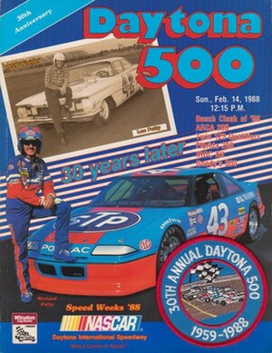 The 1988 Daytona 500 program cover, featuring Richard Petty.