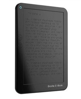 Braille e-book Refreshable braille display using electroactive polymers or heated wax to raise dots