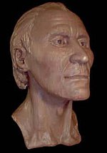 Facial reconstruction of the Grauballe Man's face Grauballe Man reconstruction.jpg