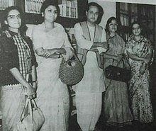 Chinmoy Chattopadhyay with Suchitra Mitra, Purnima Mukhopadhyay, Kanika Bandopadhyay and Maya Sen, all notable exponents of Rabindrasangeet