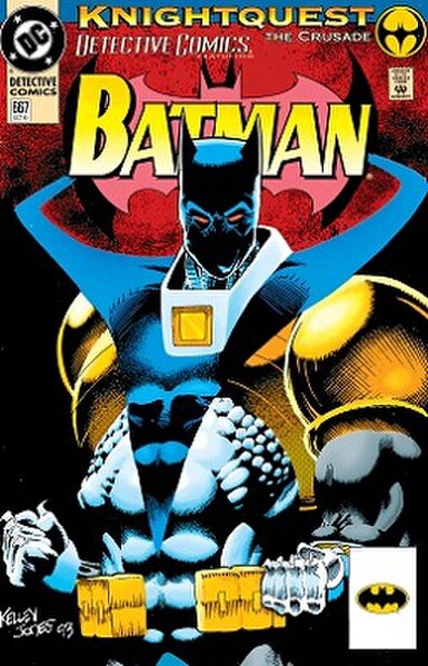 Jean-Paul Valley as Batman, during The Crusade story arc. Cover to Detective Comics #667, art by Kelley Jones.