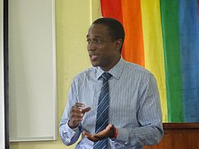 Maurice Tomlinson, Toronto-based lawyer and gay rights activist from Jamaica, has spoken out numerous times against homophobia in the region. Maurice Tomlinson (2015).jpeg