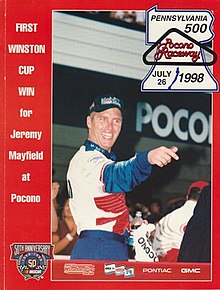The 1998 Pennsylvania 500 program cover, featuring Jeremy Mayfield.