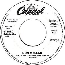 Don McLean You Can't Blame the Train 1987 Single Cover.jpg